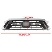 DURAFORCE Front Upper Grille For 2012-14 2015 Toyota Tacoma Chrome Black TO1200351