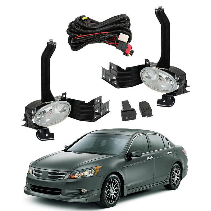 DURAFORCE Left+Right Fog Lights Fit For 2008-2010 Honda Accord Sedan Driving Lamps