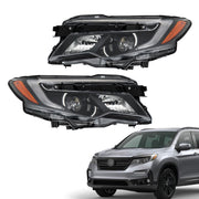 DURAFORCE LH+RH W/LED Low Beam+DRL For 2016-18 Pilot ELITE&2019-21 Passport Black