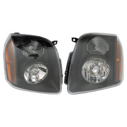 DURAFORCE Left+Right Headlights For 2007-2014 GMC Yukon Denali XL1500 2500 Black