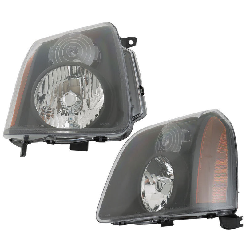 DURAFORCE Left+Right Headlights For 2007-2014 GMC Yukon Denali XL1500 2500 Black