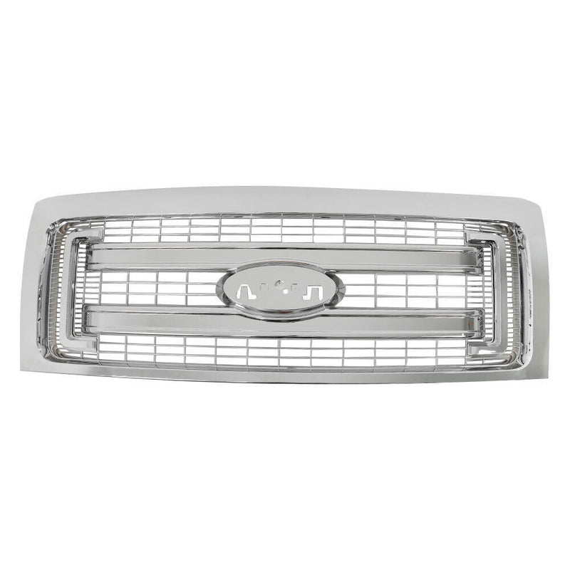 DURAFORCE Front Bumper Grille For 2009-2014 Ford F150 Truck Chrome Grille