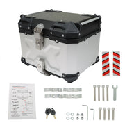 DURAFORCE Silver Motorcycle Luggage Waterproof Tail Box Top Case Scooter Trunk Storage 45L