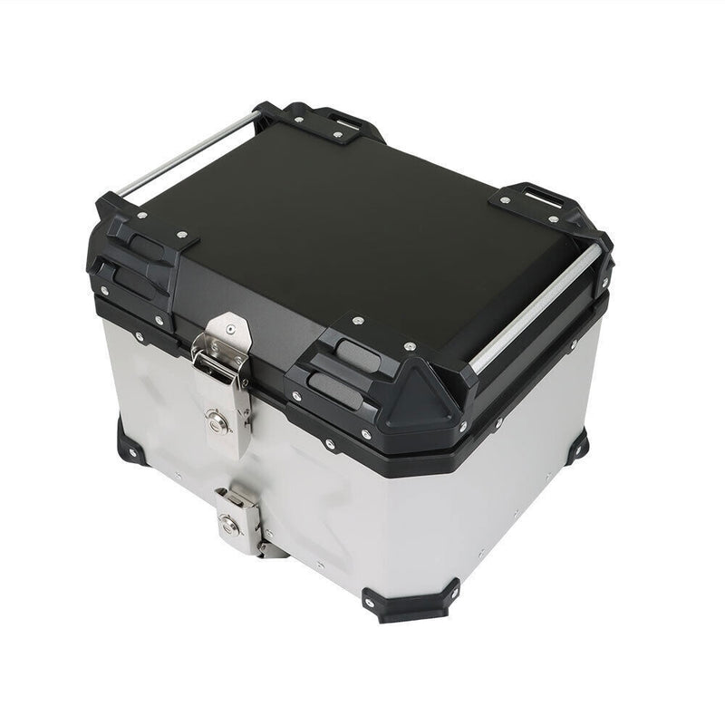 DURAFORCE Silver Motorcycle Luggage Waterproof Tail Box Top Case Scooter Trunk Storage 45L
