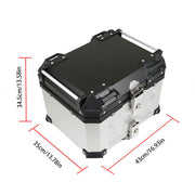 DURAFORCE Silver Motorcycle Luggage Waterproof Tail Box Top Case Scooter Trunk Storage 45L