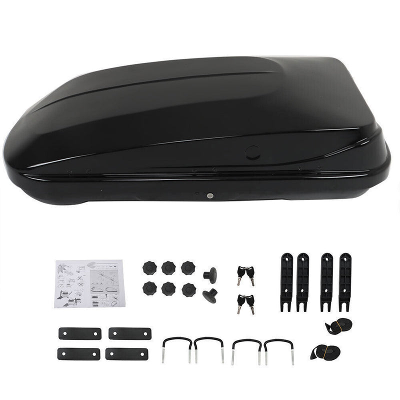 DURAFORCE 2Key 14 ft³ Car Top Cargo Carrier Vehicle Roof Luggage Storage Box Black