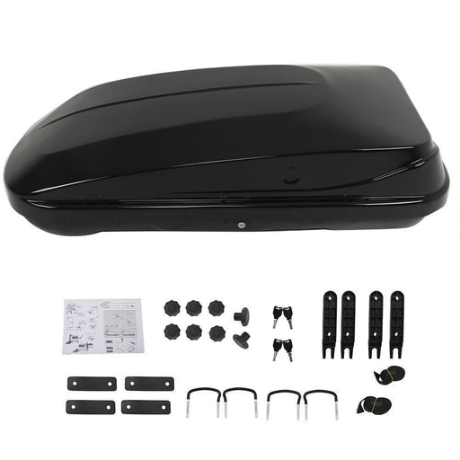 DURAFORCE 2Key 14 ft³ Car Top Cargo Carrier Vehicle Roof Luggage Storage Box Black