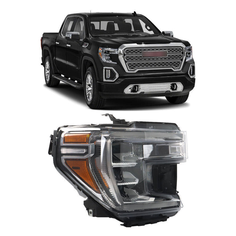 DURAFORCE Right Headlights For 2019 20 2021 GMC Sierra 1500 Halogen w/o LED Signal