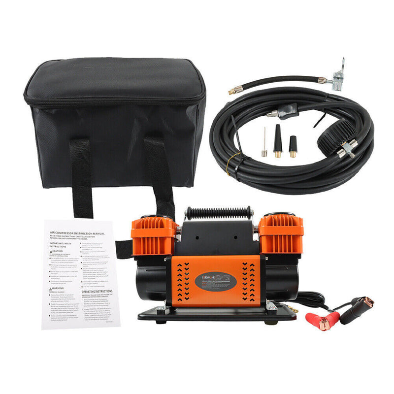 DURAFORCE Portable 300L Dual 60MM Cylinder Compressor For Truck Tires RV