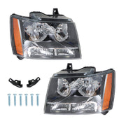 DURAFORCE Right+Left Headlights For 2007-14 Avalanche/Suburban/Tahoe Amber Corner