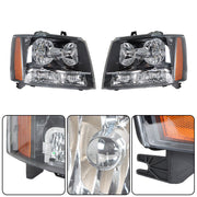 DURAFORCE Right+Left Headlights For 2007-14 Avalanche/Suburban/Tahoe Amber Corner