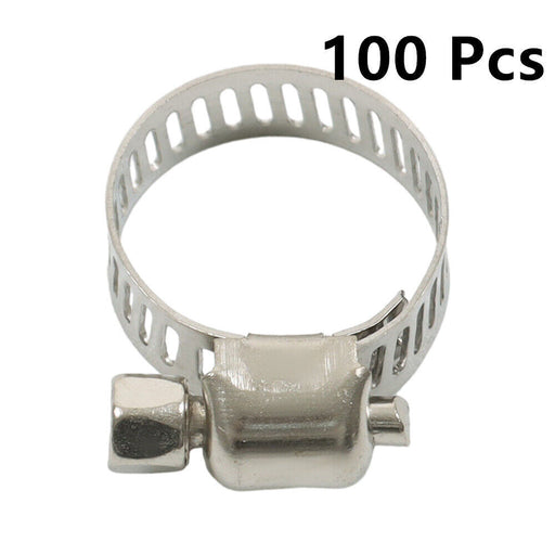 DURAFORCE 100 × 1/2"-3/4" Adjustable Stainless Steel Drive Hose Clamps Fuel Line Worm Clip