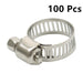 DURAFORCE 100 × 1/2"-3/4" Adjustable Stainless Steel Drive Hose Clamps Fuel Line Worm Clip