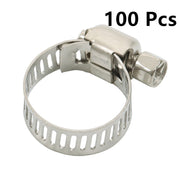 DURAFORCE 100 × 1/2"-3/4" Adjustable Stainless Steel Drive Hose Clamps Fuel Line Worm Clip