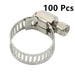 DURAFORCE 100 × 1/2"-3/4" Adjustable Stainless Steel Drive Hose Clamps Fuel Line Worm Clip