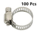 DURAFORCE 100 × 1/2"-3/4" Adjustable Stainless Steel Drive Hose Clamps Fuel Line Worm Clip