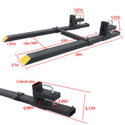 DURAFORCE 4000lbs 60" Clamp on Tractor Forks Pallet Forks Adjustable Bucket Forks