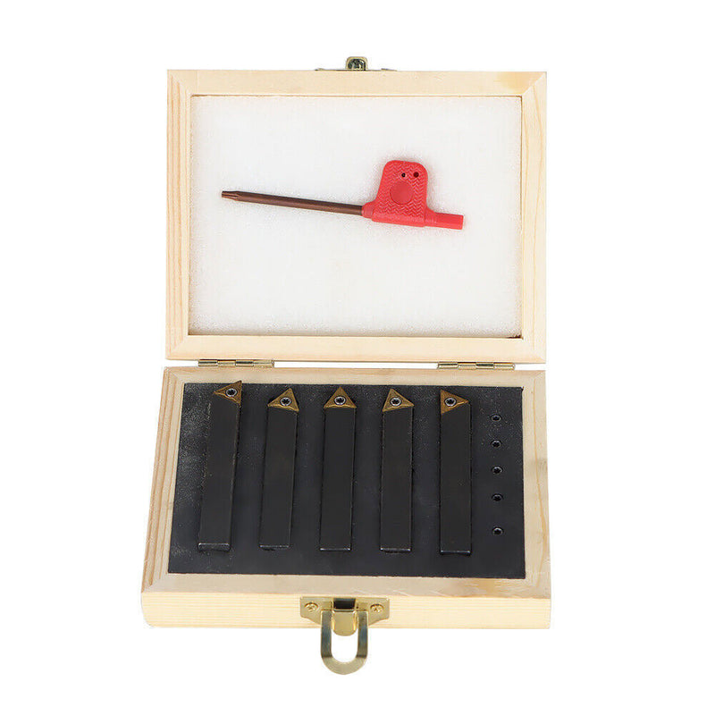 DURAFORCE 5 Pack 3/8 "lathe indexable carbide insert + turning tool bit holder kit New