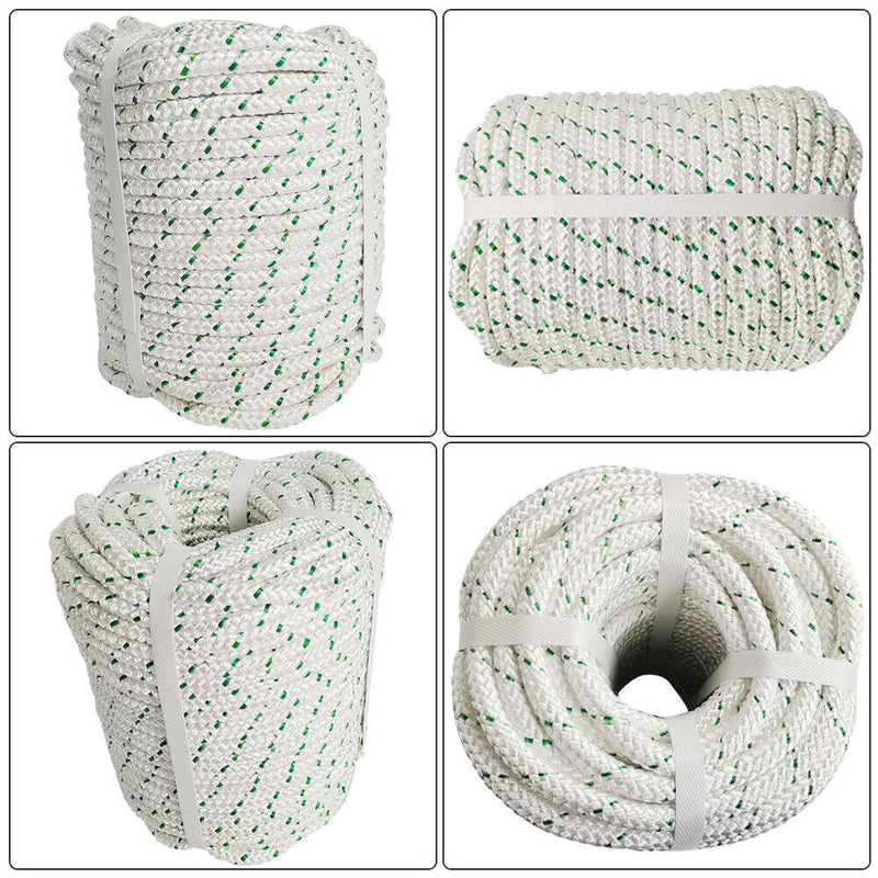 DURAFORCE Bull Rope 3/8" × 100' 1544Lbs Breaking Strength Double Braid Polyester Ropes