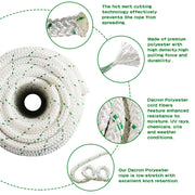 DURAFORCE Bull Rope 3/8" × 100' 1544Lbs Breaking Strength Double Braid Polyester Ropes