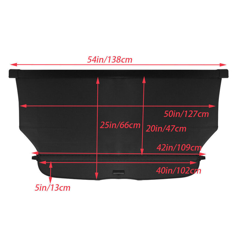 DURAFORCE Retractable Rear Cargo Cover Truck Security For 2012-16 Honda CRV Black