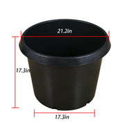 DURAFORCE 5Pcs Black Injection Molding Plant Flower Pot Nursery Containers 20 Gallon