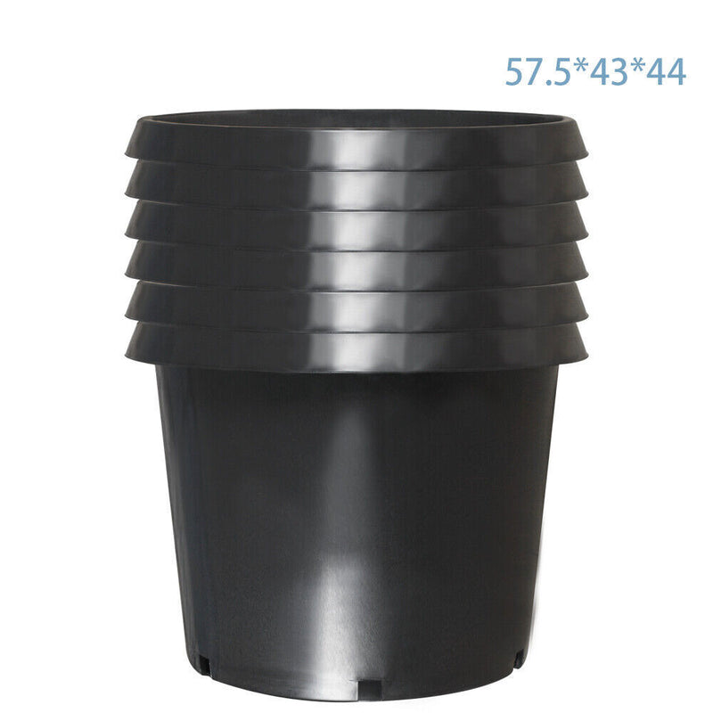 DURAFORCE 5Pcs Black Injection Molding Plant Flower Pot Nursery Containers 20 Gallon