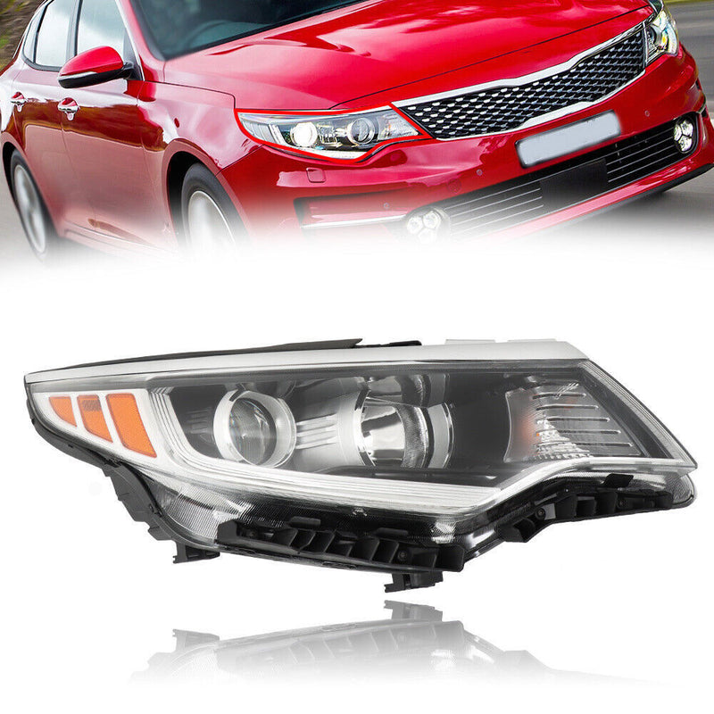 DURAFORCE Right Headlight For 2016-2018 Kia Optima Halogen w/o LED DRL Assembly