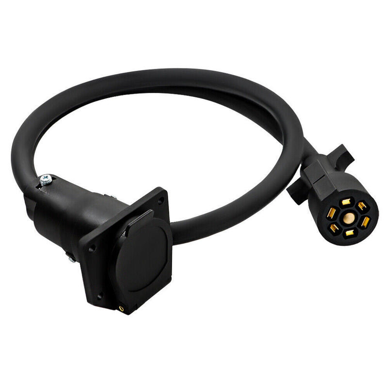 DURAFORCE Trailer Plug Extension Cord 7 Pin Harness 10-14 AWG RV Gooseneck 4 ft