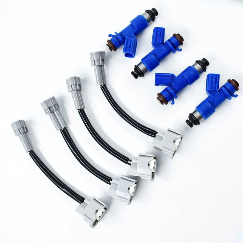 DURAFORCE Fuel Injectors w/ Adapters 4 pcs For 1997-2001 Honda Civic Acura Integra