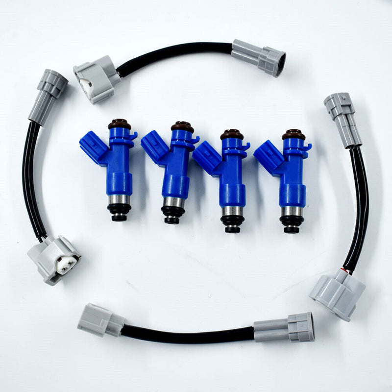 DURAFORCE Fuel Injectors w/ Adapters 4 pcs For 1997-2001 Honda Civic Acura Integra