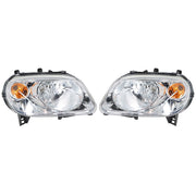 DURAFORCE Right+Left Headlight For 2006-2011 Chevy HHR Halogen Type Chrome Housing