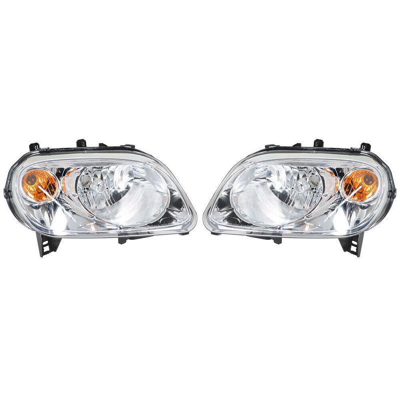 DURAFORCE Right+Left Headlight For 2006-2011 Chevy HHR Halogen Type Chrome Housing