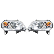 DURAFORCE Right+Left Headlight For 2006-2011 Chevy HHR Halogen Type Chrome Housing