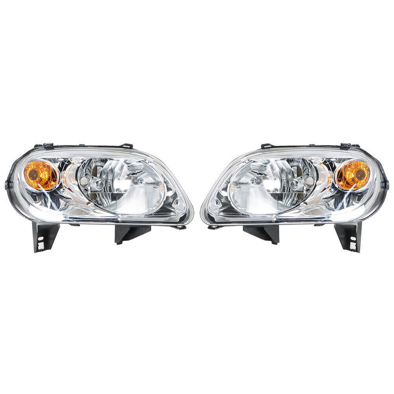 DURAFORCE Right+Left Headlight For 2006-2011 Chevy HHR Halogen Type Chrome Housing