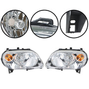 DURAFORCE Right+Left Headlight For 2006-2011 Chevy HHR Halogen Type Chrome Housing