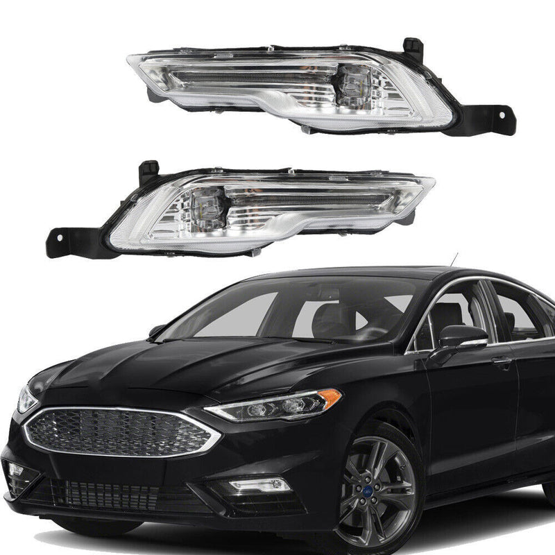 DURAFORCE RH+LH LED Fog Lights For 2017-2018 Ford Fusion 2018-2019 Explorer W/Bulb