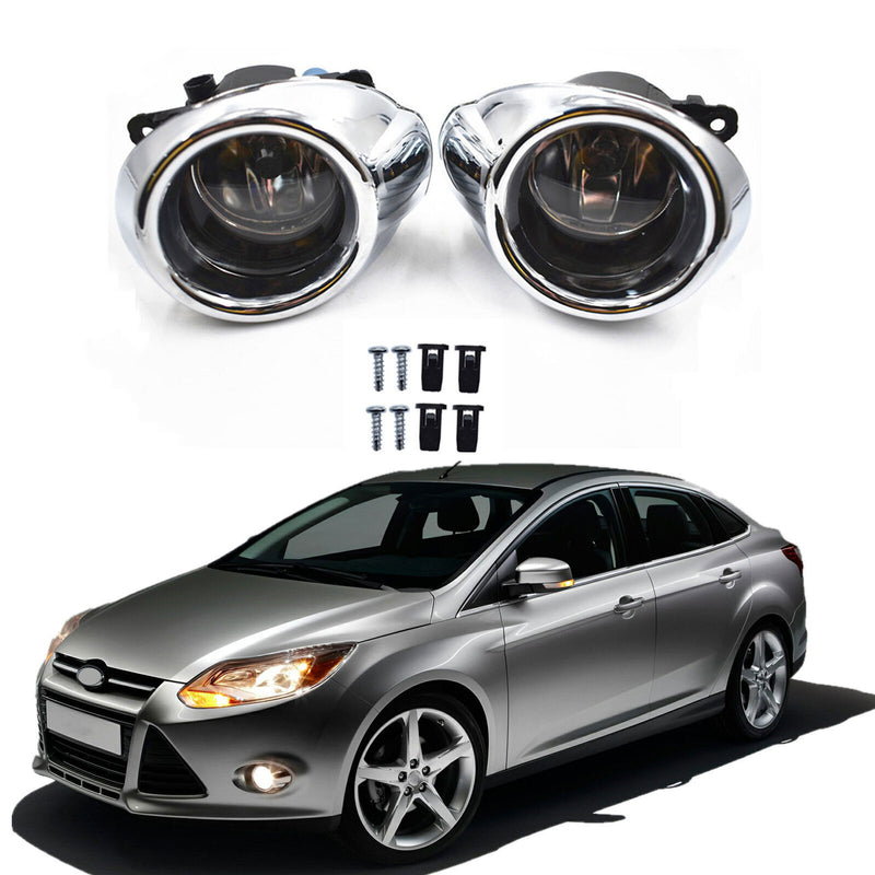 DURAFORCE Bumper Driving Fog Lights Lampss For 2012-2014 Ford Focus LH And RH+Bulb