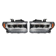 DURAFORCE Left+Right Headlight For 2020-23 GMC Acadia SL/SLE Full LED Chrome Clear