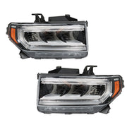 DURAFORCE Left+Right Headlight For 2020-23 GMC Acadia SL/SLE Full LED Chrome Clear