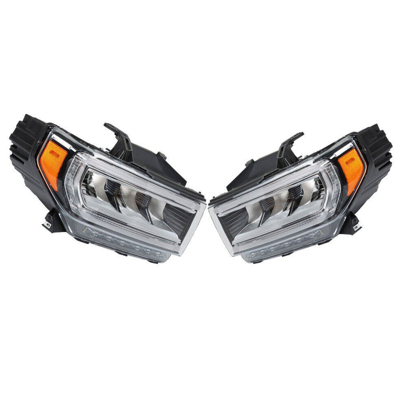 DURAFORCE Left+Right Headlight For 2020-23 GMC Acadia SL/SLE Full LED Chrome Clear