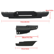 DURAFORCE Black Steel Rear Bumper For 2004-2007 Chevrolet Colorado GMC Canyon