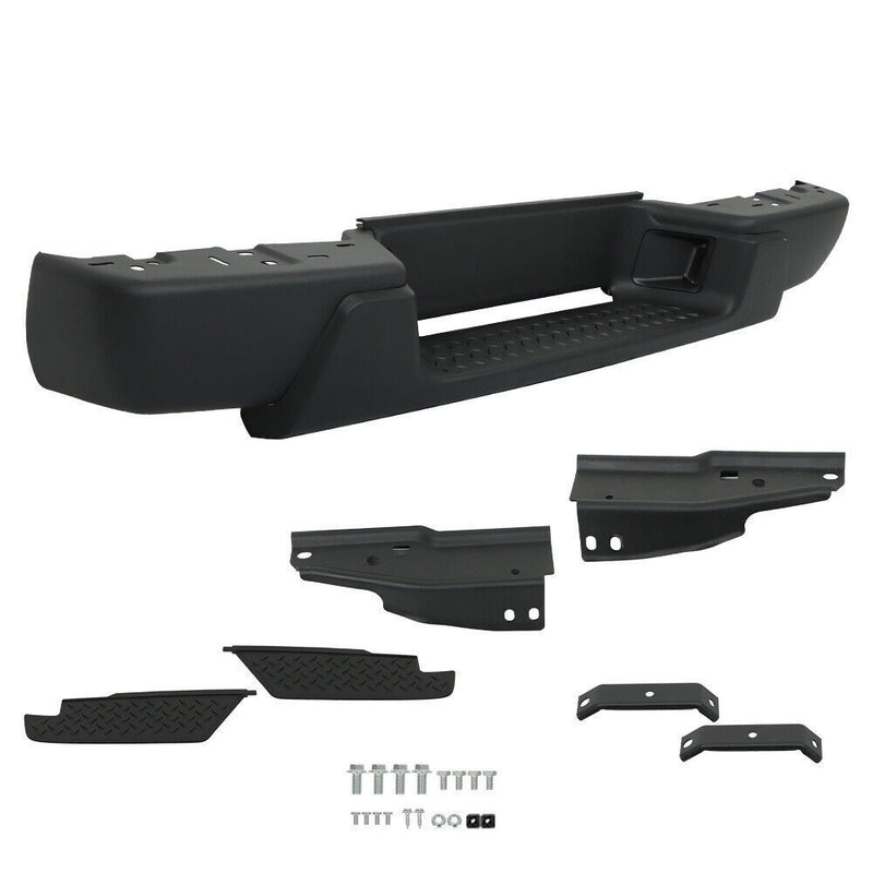 DURAFORCE Black Steel Rear Bumper For 2004-2007 Chevrolet Colorado GMC Canyon