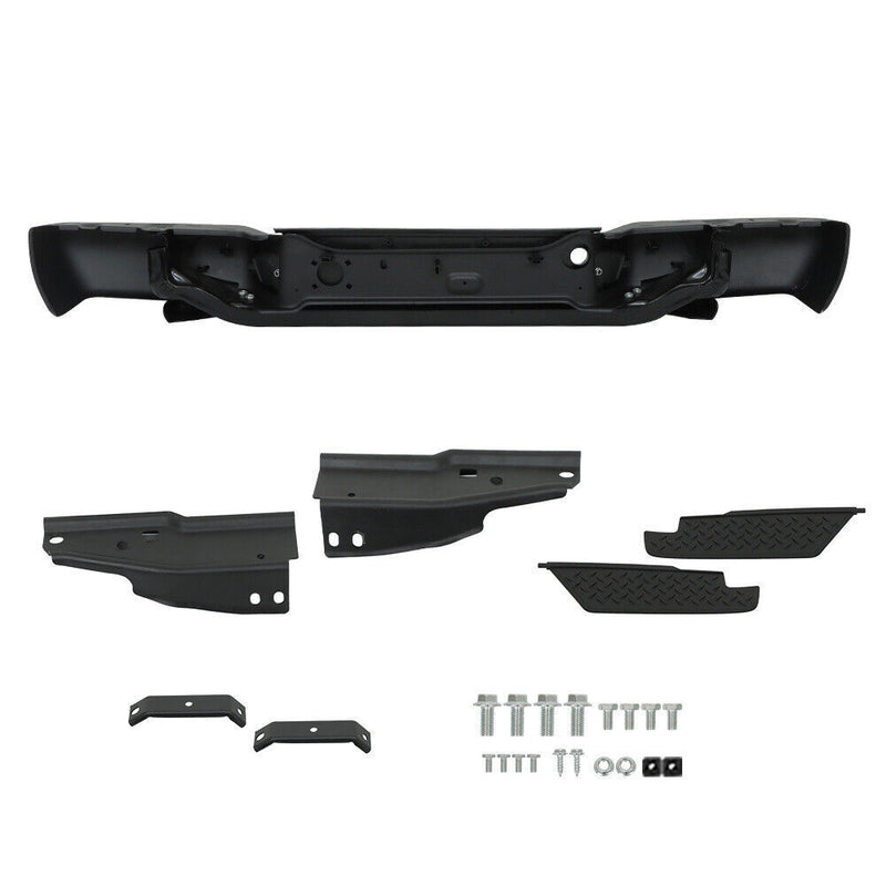 DURAFORCE Black Steel Rear Bumper For 2004-2007 Chevrolet Colorado GMC Canyon
