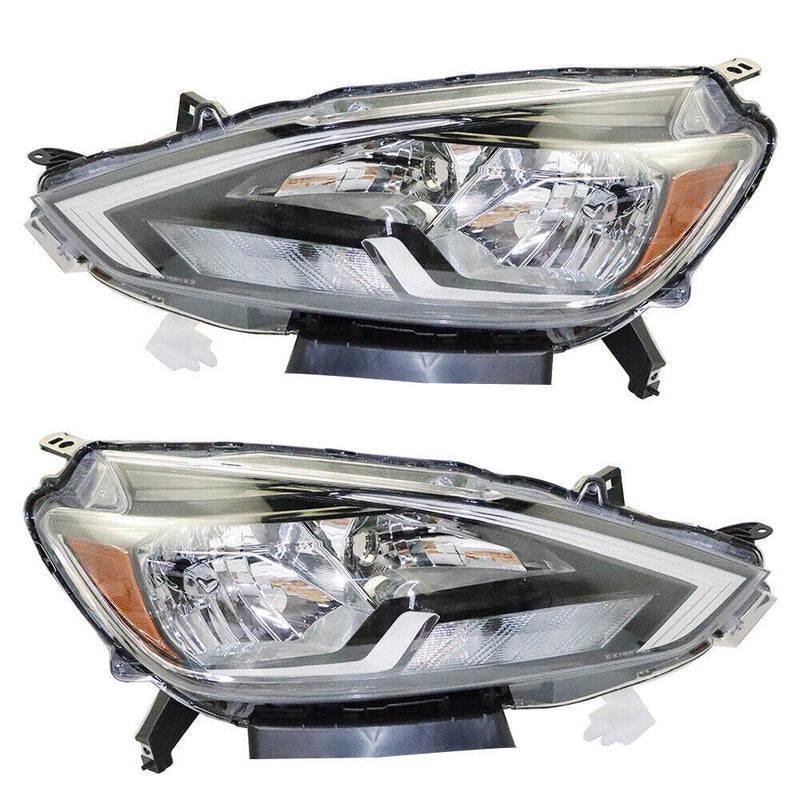 DURAFORCE Left+Right Headlights For 2016-2018 Nissan Sentra Halogen Type Projector