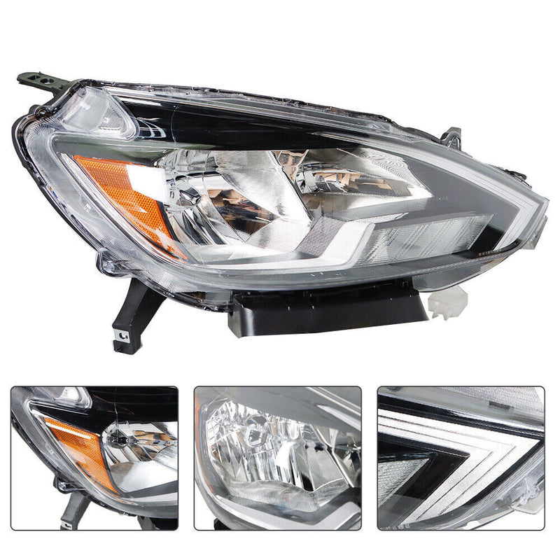 DURAFORCE Left+Right Headlights For 2016-2018 Nissan Sentra Halogen Type Projector