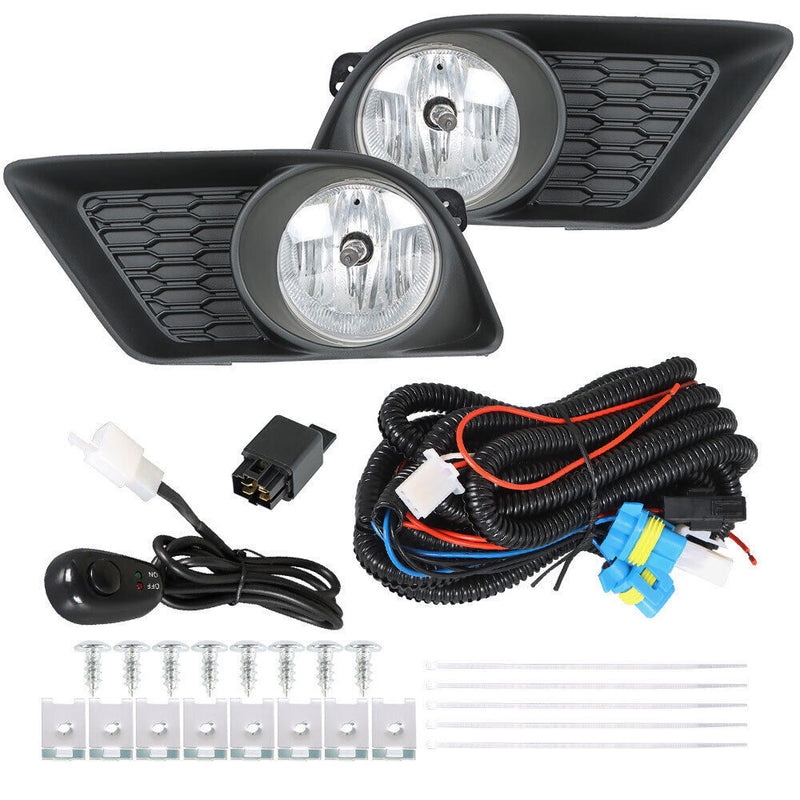 DURAFORCE Left+Right Bumper Fog Lights Lamps For 2011-2014 Dodge Charger W/Bulbs