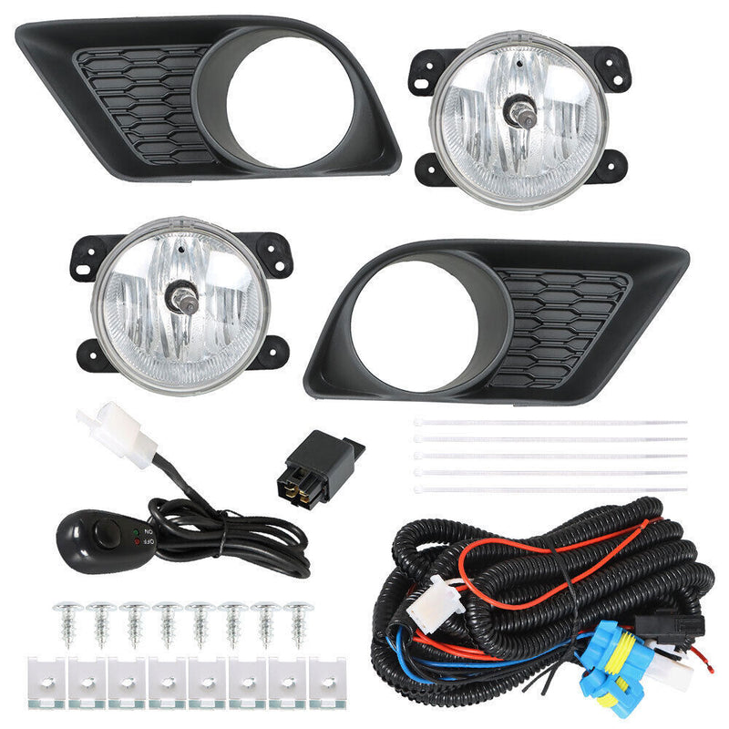 DURAFORCE Left+Right Bumper Fog Lights Lamps For 2011-2014 Dodge Charger W/Bulbs