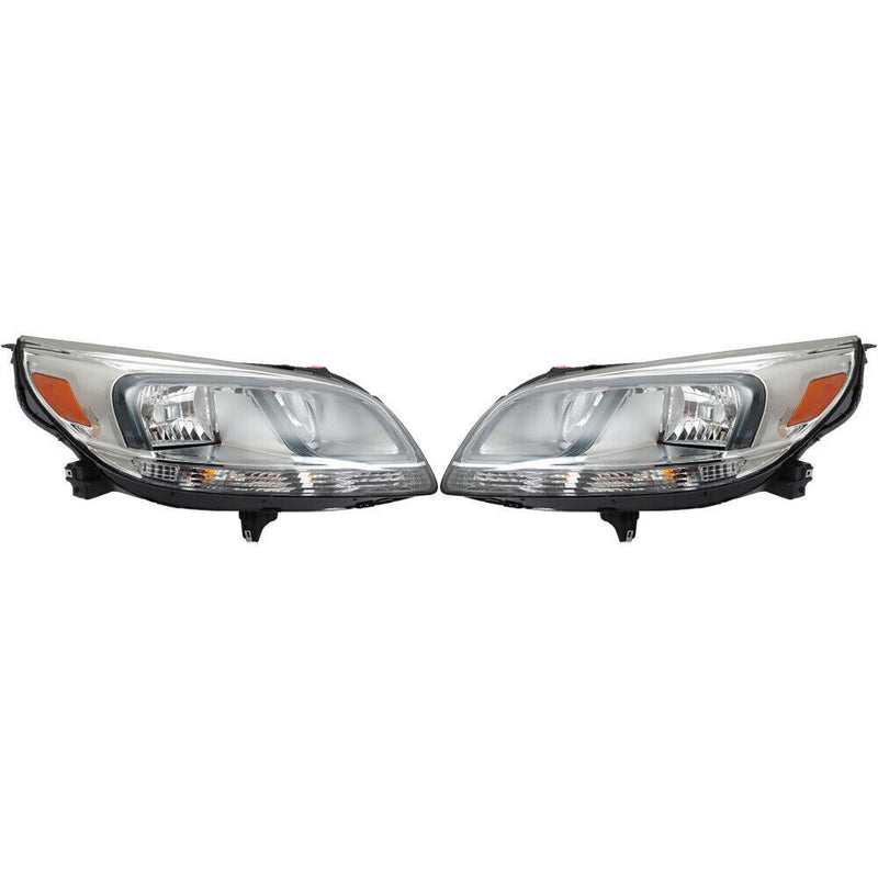 DURAFORCE Left+Right Headlight For 13-15 Chevrolet Malibu LS 16 Limited LS Halogen