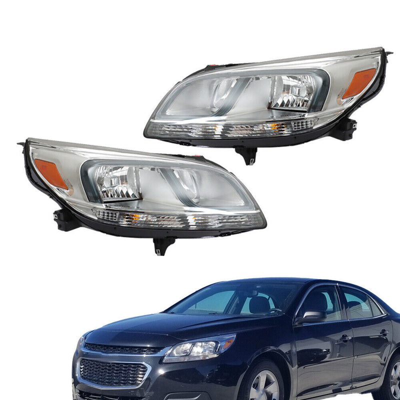 DURAFORCE Left+Right Headlight For 13-15 Chevrolet Malibu LS 16 Limited LS Halogen